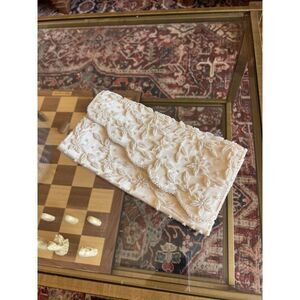 Beaded Vintage Cream Pearl Clutch Bag